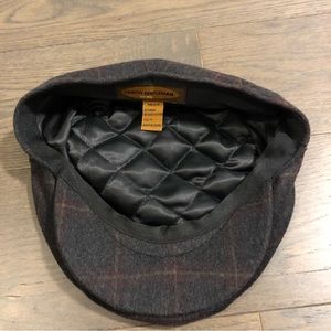 Country Gentleman Wool Blend Cap With Quilted Lining Xl. Charcoal/Tan/Burgundy